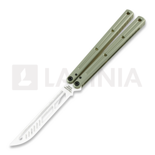 Navaja mariposa de entrenamiento Squid Industries Krake Raken, silver