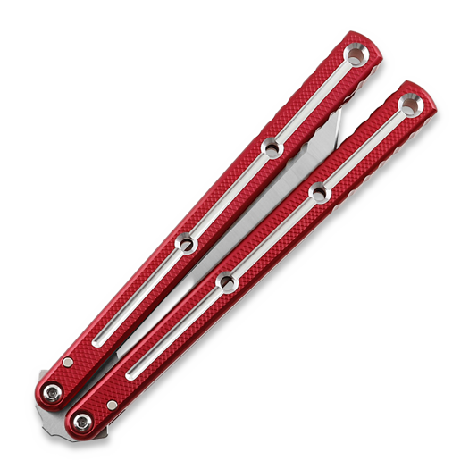 Couteau papillon Squid Industries Krake Raken Tanto Dual-Tone Red V3