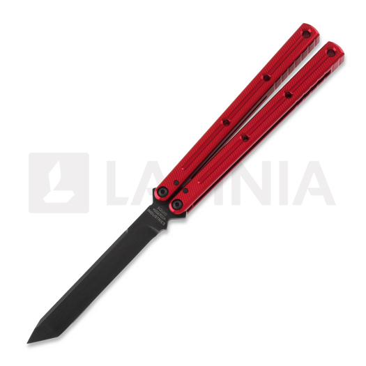 Nož motýlek Squid Industries Krake Raken Tanto Inked Red V2.5