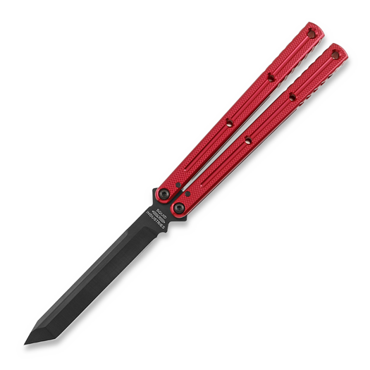 Нож пеперуда Squid Industries Krake Raken Tanto Inked Red V3