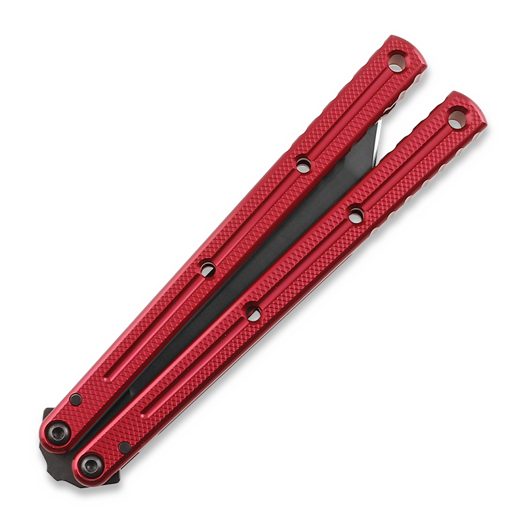 Squid Industries Krake Raken Tanto Inked Red V3 butterfly knife