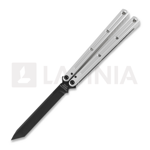 Coltello a farfalla Squid Industries Krake Raken Tanto Inked Silver V2.5
