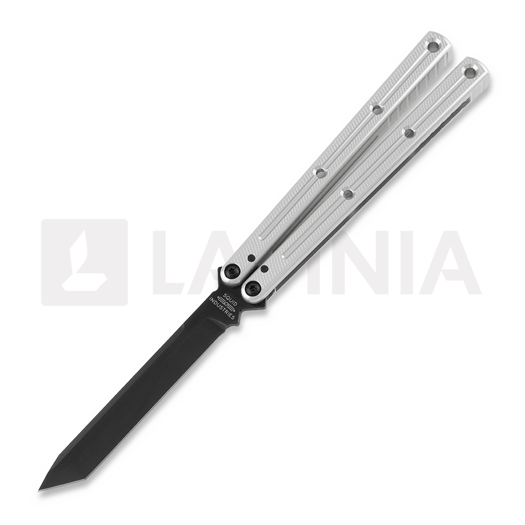 Coltello a farfalla Squid Industries Krake Raken Tanto Inked Silver V2.5