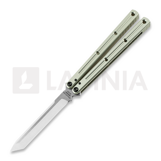 Squid Industries Krake Raken Tanto balisong, silver