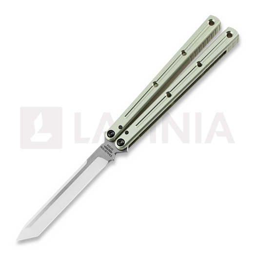 Squid Industries Krake Raken Tanto balisong, silver