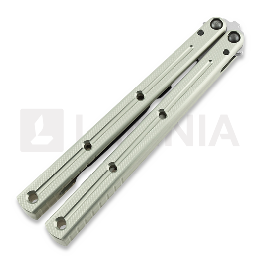 Squid Industries Krake Raken Tanto balisong, silver