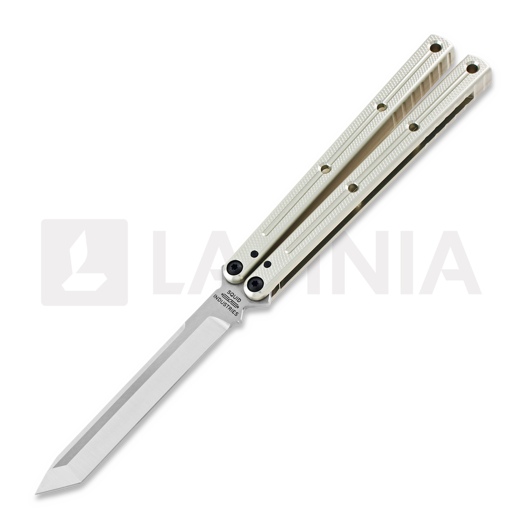 Squid Industries Krake Raken Tanto V2 balisong, silver