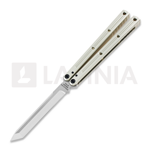 Squid Industries Krake Raken Tanto V2 balisong, silver