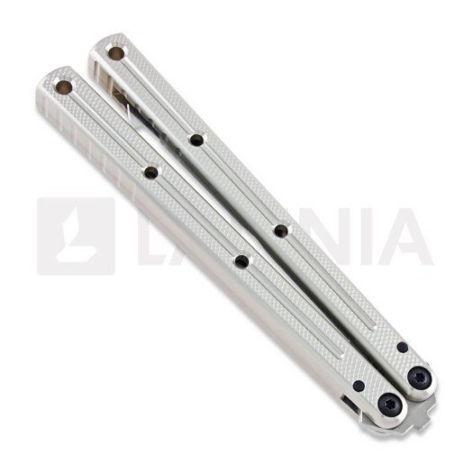 Squid Industries Krake Raken Tanto V2 balisong, silver
