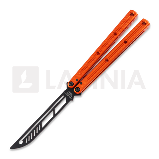 Navaja mariposa de entrenamiento Squid Industries Krake Raken Trainer V2.5 Inked Orange