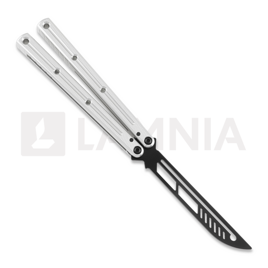 Squid Industries Krake Raken Trainer V2.5 Inked Silver balisong trainer