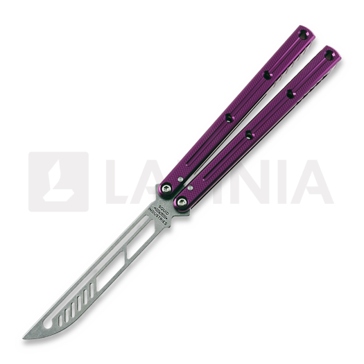 Balisong trainer Squid Industries Krake Raken Trainer V2.5, пурпуро́вий