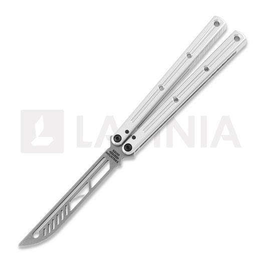 Couteau papillon d'entraînement Squid Industries Krake Raken Trainer V2.5, silver