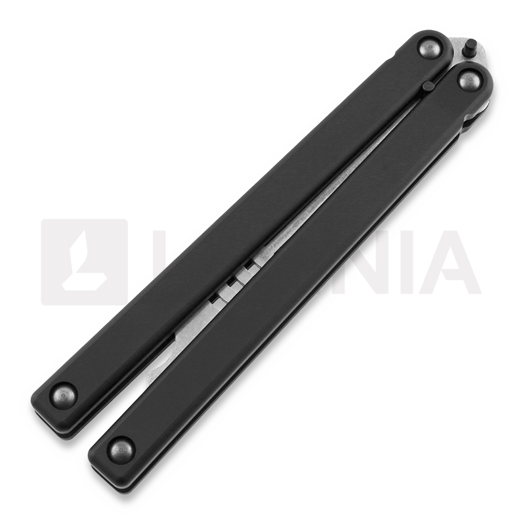 Squid Industries Mako Bottle Opener perhosveitsi harjoitteluun, musta