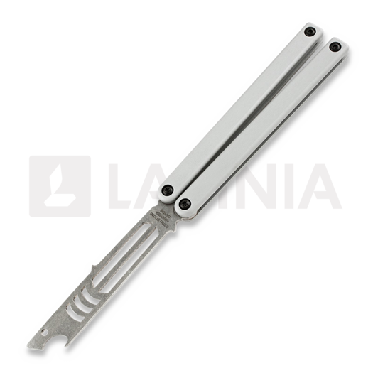 Squid Industries Mako Bottle Opener perhosveitsi harjoitteluun, silver