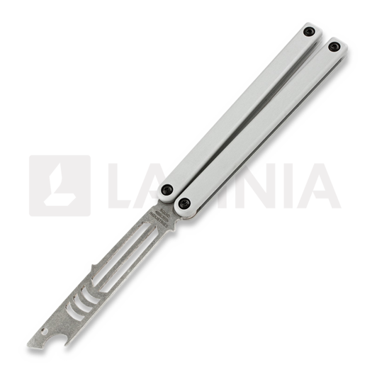 Squid Industries Mako Bottle Opener balisong trainer, silver