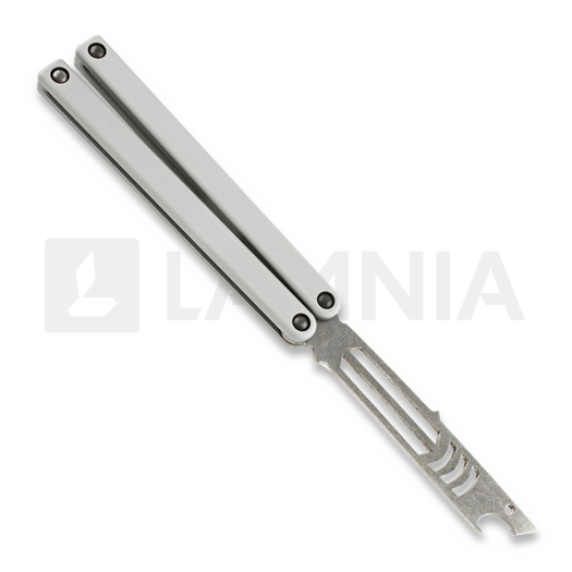 Squid Industries Mako Bottle Opener perhosveitsi harjoitteluun, silver