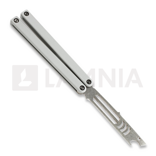 Squid Industries Mako Bottle Opener perhosveitsi harjoitteluun, silver