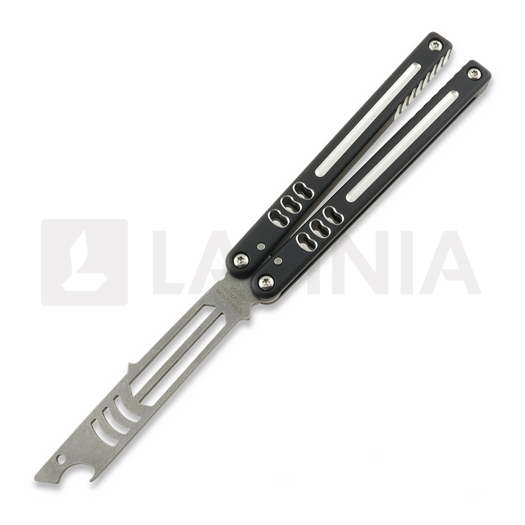 Squid Industries Mako Bottle Opener V5 balisong trainer, Dual Tone Black