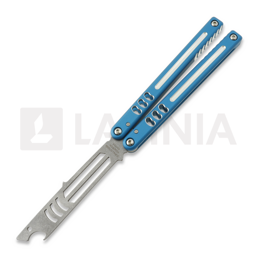 Navaja mariposa de entrenamiento Squid Industries Mako Bottle Opener V5, Dual Tone Teal