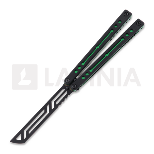 Squid Industries Inked Nautilus V2 balisong trainer, zelena