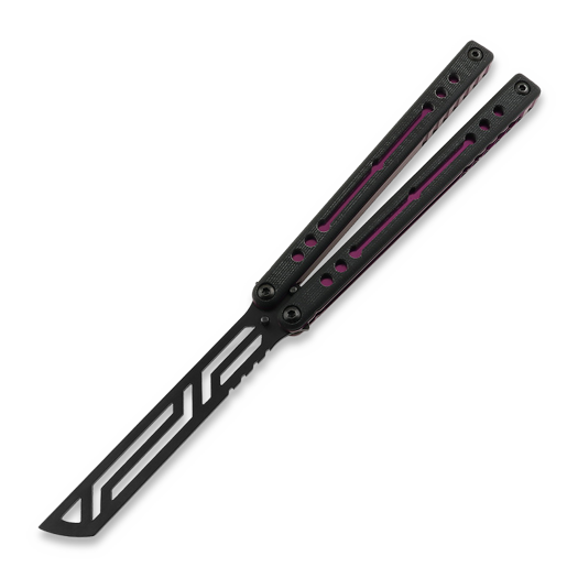 Squid Industries Inked Nautilus V2 balisong trainer, סגול