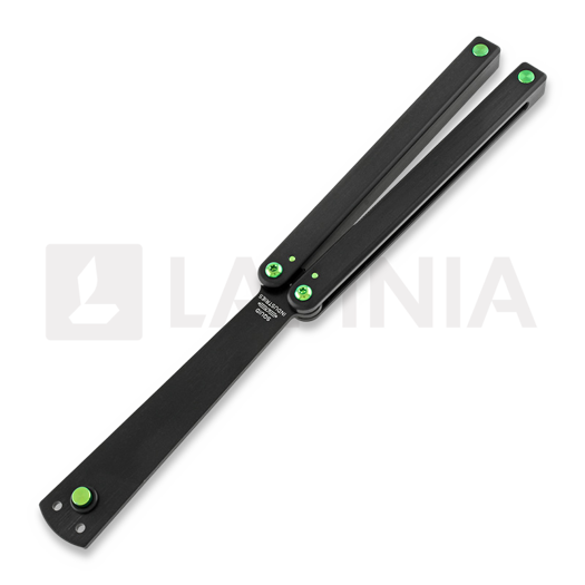Navaja mariposa de entrenamiento Squid Industries Squiddy-B Ti-Mod, verde