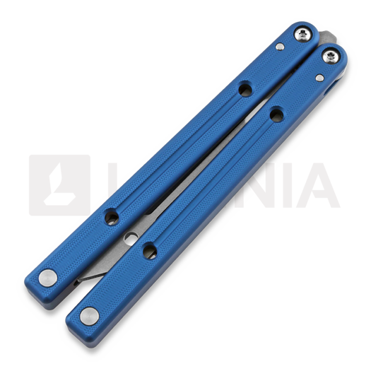 Squid Industries Squidtrainer V3.5 balisong trainer, 藍色