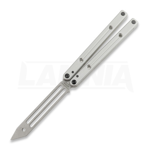 Coltello a farfalla per allenamento Squid Industries Squidtrainer V4, silver