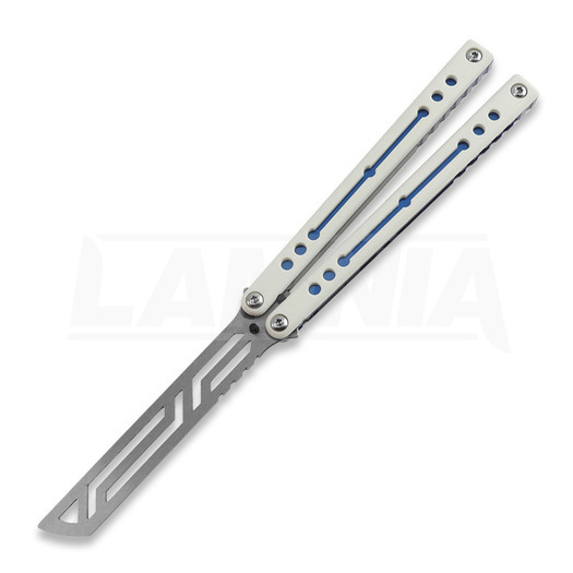 Squid Industries Winter Nautilus V2 balisong trainer, 藍色