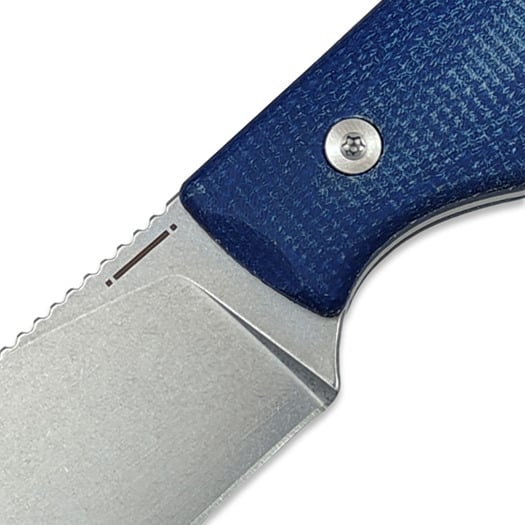 StraightLine Bigger Digger - Stonewashed - Blue Canvas Micarta knife