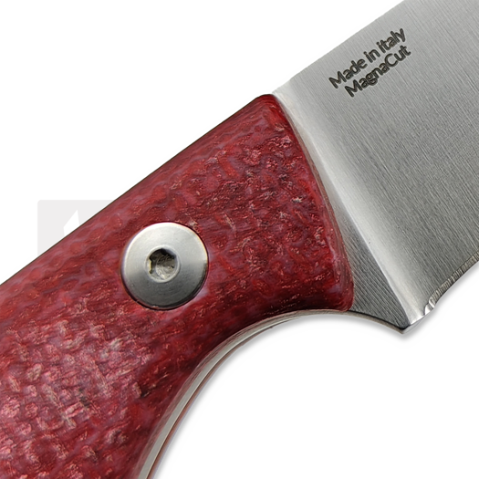 StraightLine Scorer - Satin - Red Burlap Micarta knife