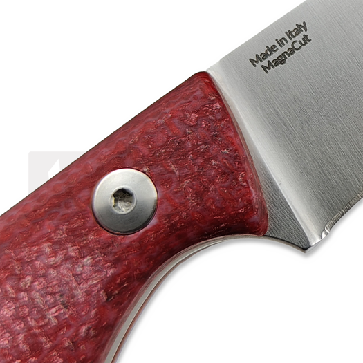 StraightLine Scorer - Satin - Red Burlap Micarta knife