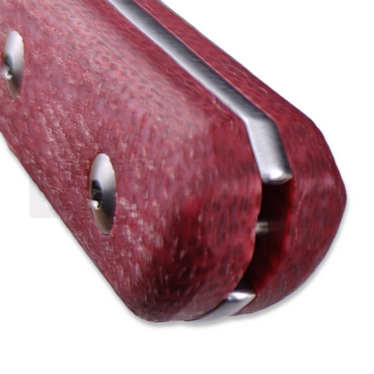 StraightLine Scorer - Satin - Red Burlap Micarta knife