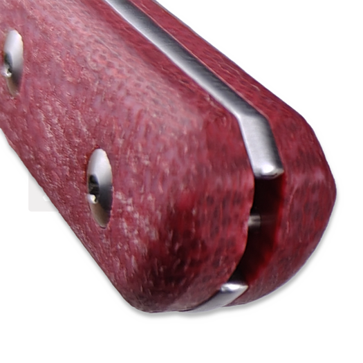 StraightLine Scorer - Satin - Red Burlap Micarta knife