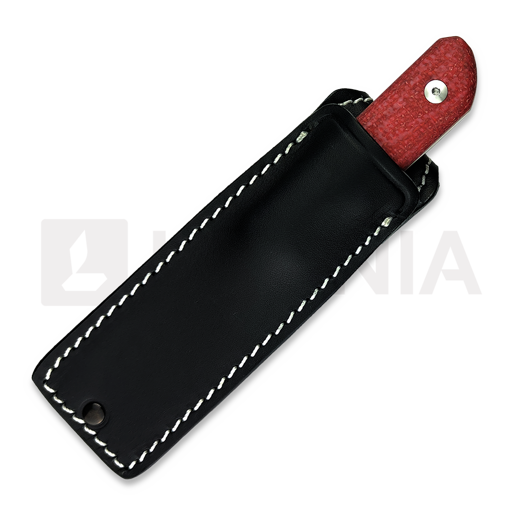 StraightLine Scorer - Satin - Red Burlap Micarta knife