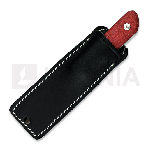 StraightLine Scorer - Satin - Red Burlap Micarta knife