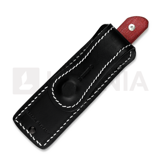 StraightLine Scorer - Satin - Red Burlap Micarta knife
