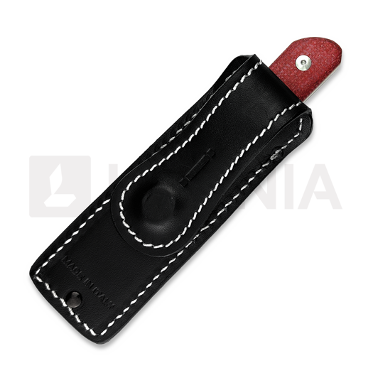 StraightLine Scorer - Satin - Red Burlap Micarta knife