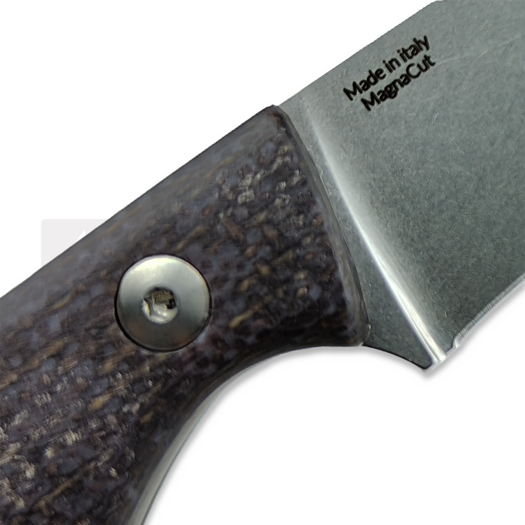 StraightLine Scorer - Stonewashed - Brown Burlap Micarta knife