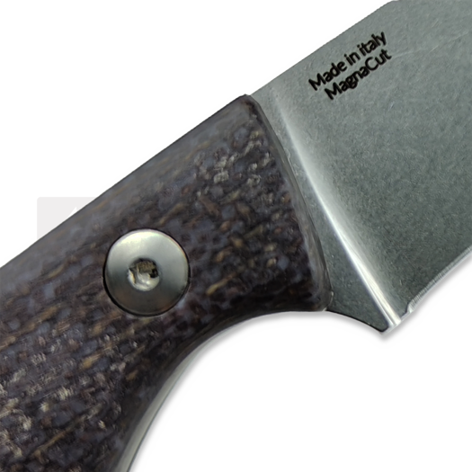 StraightLine Scorer - Stonewashed - Brown Burlap Micarta knife