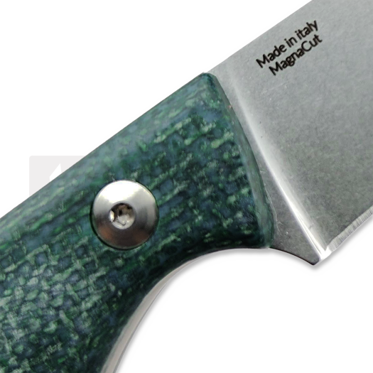 StraightLine Scorer - Stonewashed - Green Burlap Micarta knife