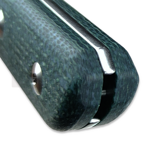 StraightLine Scorer - Stonewashed - Green Burlap Micarta knife