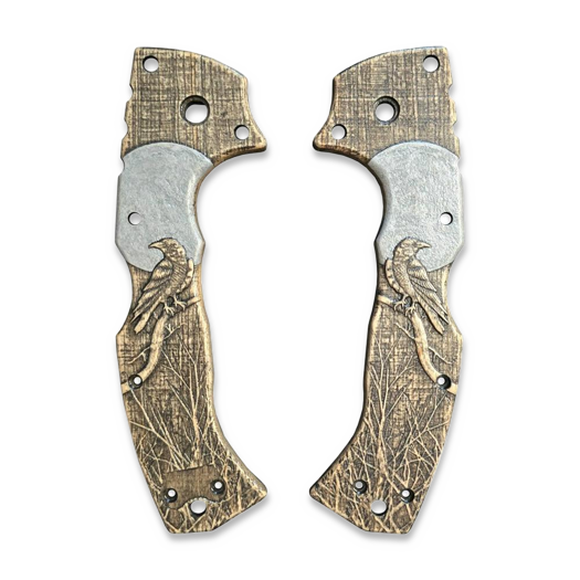 Svechnikov Workshop Cold Steel 4-Max Scout Moon Raven handle scales