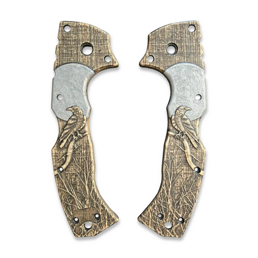 Svechnikov Workshop Cold Steel 4-Max Scout Moon Raven handle scales
