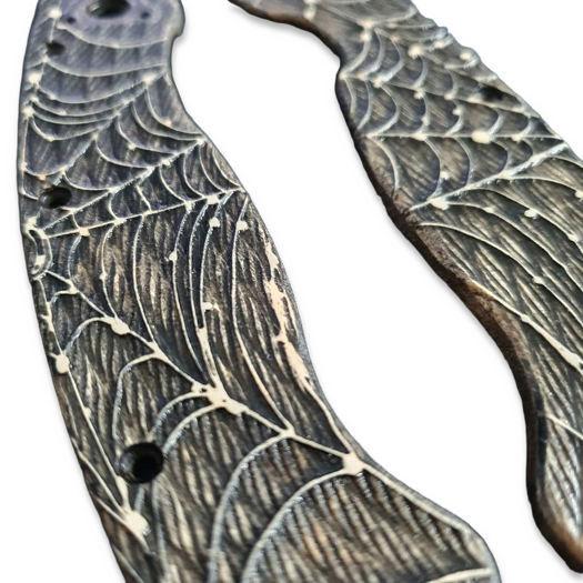 Svechnikov Workshop Spyderco Military new build handle scales, Spider Web