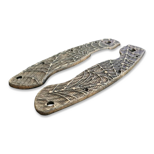 Svechnikov Workshop Spyderco Military old build kahvapalat, Spider Web