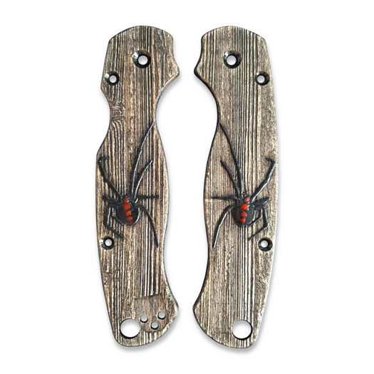 Svechnikov Workshop Spyderco Para Military 2 Black Widow handle scales