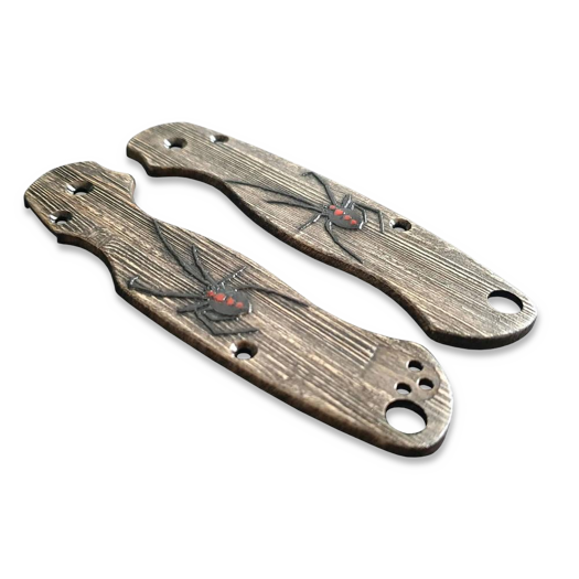 Svechnikov Workshop Spyderco Para Military 2 Black Widow handle scales