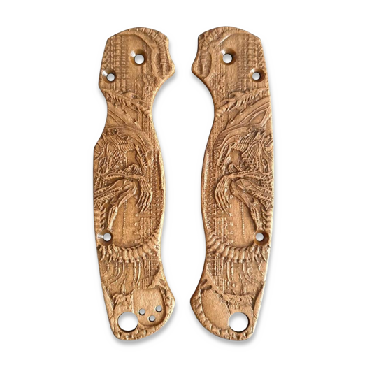 Svechnikov Workshop Spyderco Para Military 2 Cru-Wear Alien handle scales